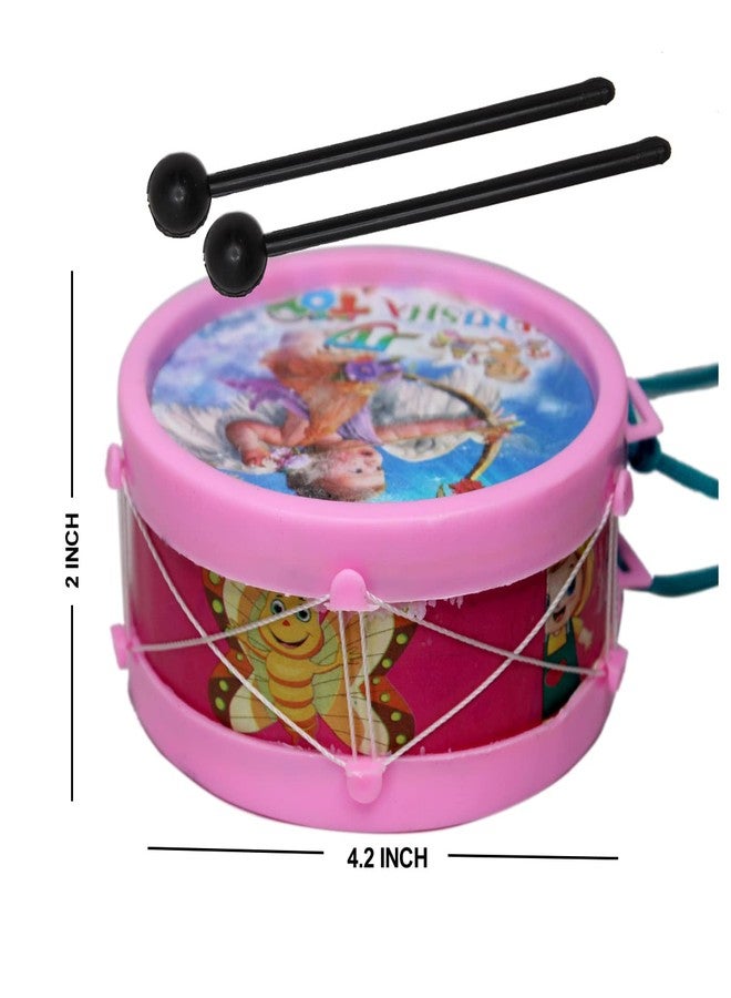 Baal Combo of Musical Drum with Stick and Cartoon Baby Rattles Toy for Kids - Image 2